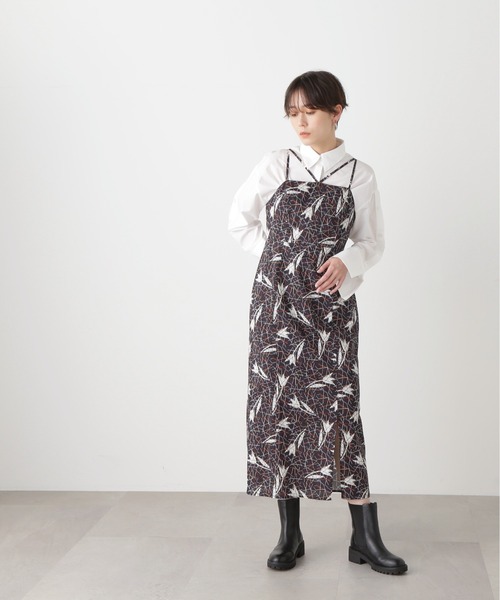 N.（N. Natural Beauty Basic）（エヌエヌナチュラルビューティーベーシック）の「◆ＬＩＢＥＲＴＹ　キャミワンピース（ワンピース・レディース・ブラック/グリーン・MEDIUM）」の10枚目の写真