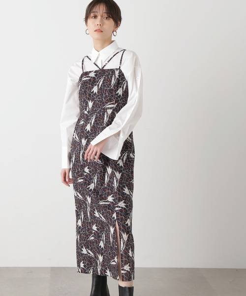 N.（N. Natural Beauty Basic）（エヌエヌナチュラルビューティーベーシック）の「◆ＬＩＢＥＲＴＹ　キャミワンピース（ワンピース・レディース・ブラック/グリーン・MEDIUM）」の5枚目の写真