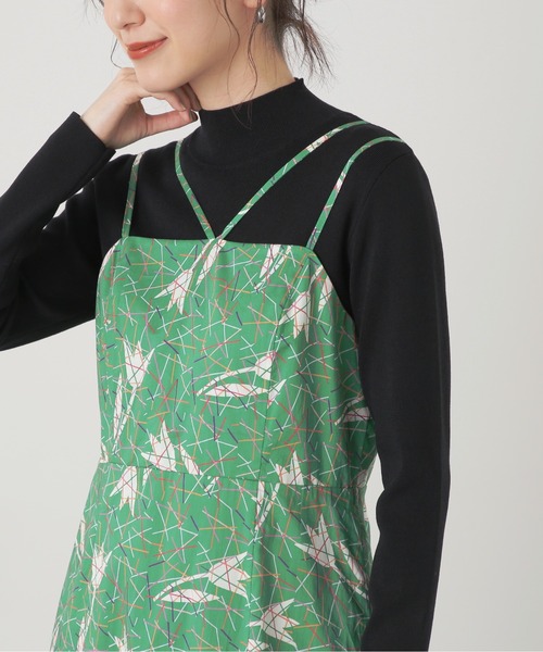 N.（N. Natural Beauty Basic）（エヌエヌナチュラルビューティーベーシック）の「◆ＬＩＢＥＲＴＹ　キャミワンピース（ワンピース・レディース・ブラック/グリーン・MEDIUM）」の4枚目の写真