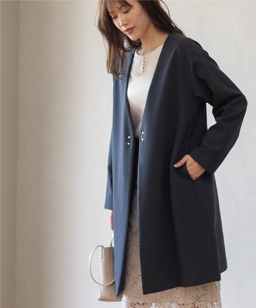 index（インデックス）の「◇ウォッシャブルノーカラーコート【洗濯機