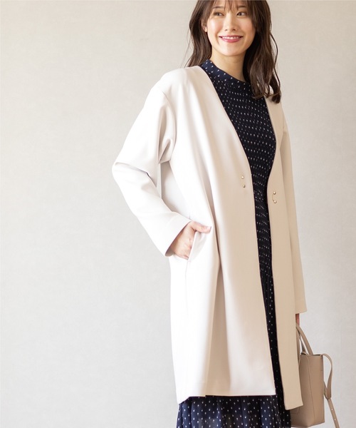 index（インデックス）の「◇ウォッシャブルノーカラーコート【洗濯機