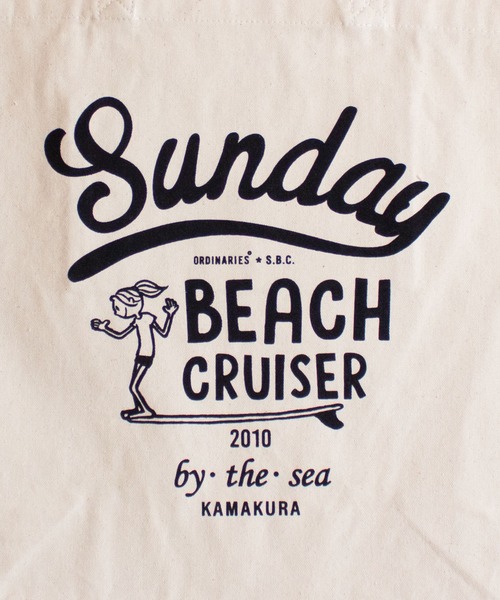 ALL ORDINARIES（オールオーディナリーズ）の「【SUNDAY BEACH CRUISER（サンデービーチクルーザー）】ロングボードマイリー 2WAYトートバッグ（トートバッグ・レディース・ナチュラル/ブラック・FREE）」の4枚目の写真