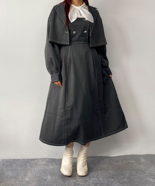 179/WG(イチナナキュウダブルジー)の「セットワンピース/ショートジャケット&ジャンスカ(ジャンパースカート・レディース・その他/チャコールグレー/オフホワイト・MEDIUM)」の2枚目の写真