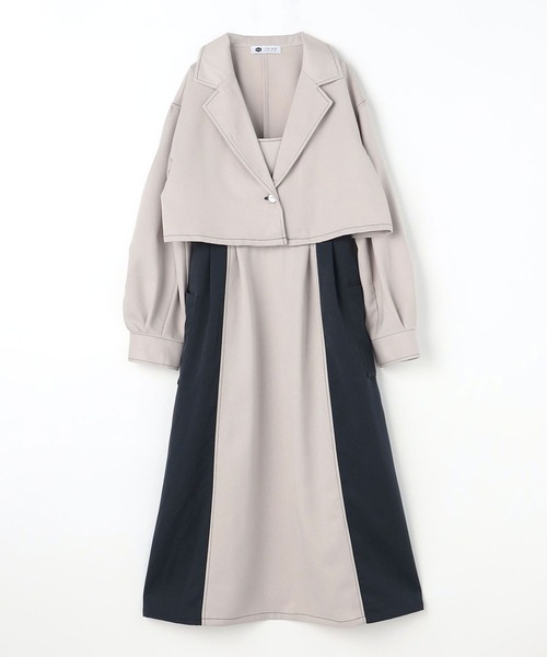 179/WG(イチナナキュウダブルジー)の「セットワンピース/ショートジャケット&ジャンスカ(ジャンパースカート・レディース・その他/チャコールグレー/オフホワイト・MEDIUM)」の19枚目の写真