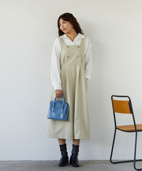 179/WG(イチナナキュウダブルジー)の「セットワンピース/ショートジャケット&ジャンスカ(ジャンパースカート・レディース・その他/チャコールグレー/オフホワイト・MEDIUM)」の22枚目の写真