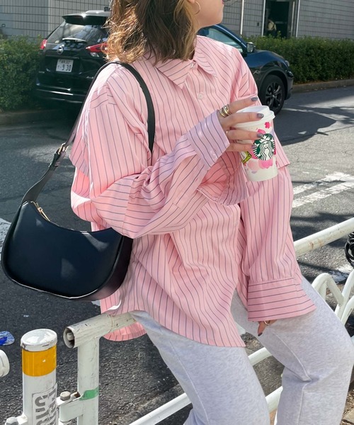 archives（アルシーヴ）の「【LIMITED】SWITCH SLEEVE STRIPE SHIRT（シャツ/ブラウス・レディース・イエロー/ピンク/ラベンダー・MEDIUM）」の7枚目の写真