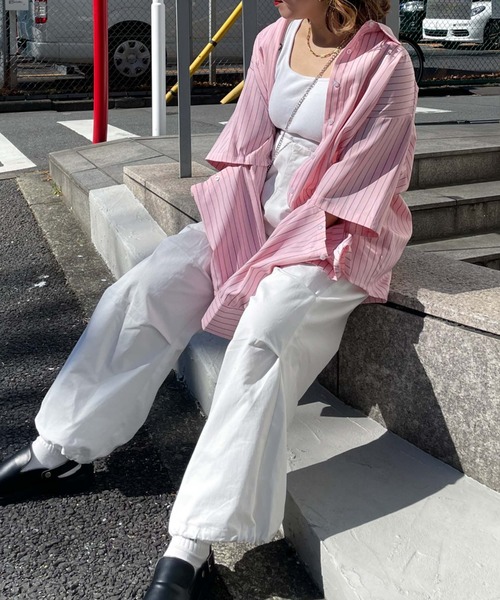 archives（アルシーヴ）の「【LIMITED】SWITCH SLEEVE STRIPE SHIRT（シャツ/ブラウス・レディース・イエロー/ピンク/ラベンダー・MEDIUM）」の4枚目の写真