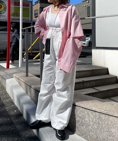 archives（アルシーヴ）の「【LIMITED】SWITCH SLEEVE STRIPE SHIRT（シャツ/ブラウス・レディース・イエロー/ピンク/ラベンダー・MEDIUM）」の12枚目の写真