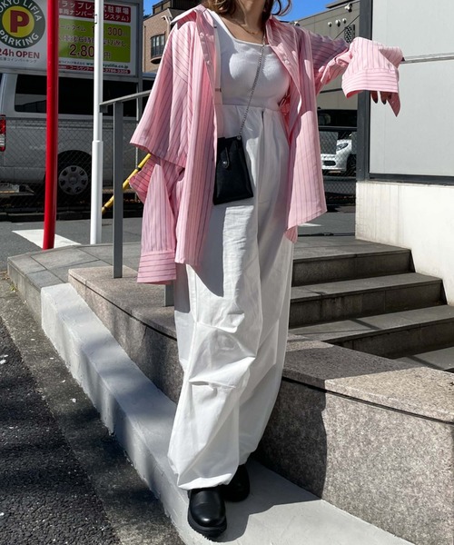 archives（アルシーヴ）の「【LIMITED】SWITCH SLEEVE STRIPE SHIRT（シャツ/ブラウス・レディース・イエロー/ピンク/ラベンダー・MEDIUM）」の5枚目の写真