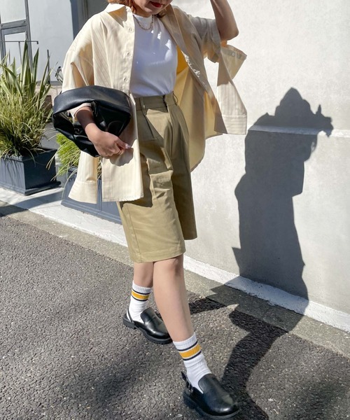 archives（アルシーヴ）の「【LIMITED】SWITCH SLEEVE STRIPE SHIRT（シャツ/ブラウス・レディース・イエロー/ピンク/ラベンダー・MEDIUM）」の6枚目の写真