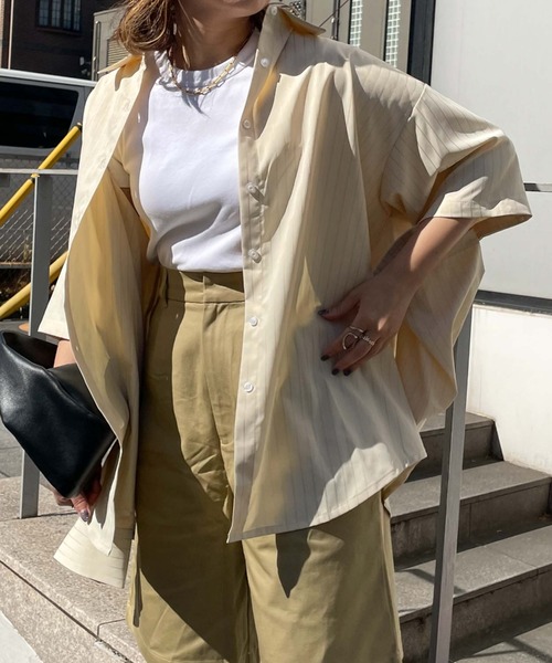 archives（アルシーヴ）の「【LIMITED】SWITCH SLEEVE STRIPE SHIRT（シャツ/ブラウス・レディース・イエロー/ピンク/ラベンダー・MEDIUM）」の10枚目の写真