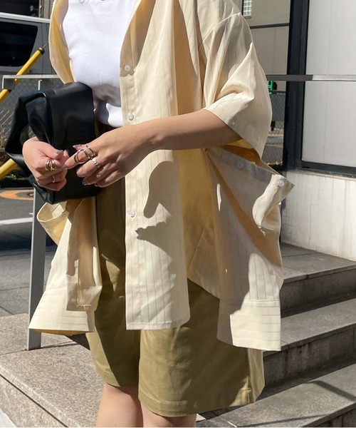 archives（アルシーヴ）の「【LIMITED】SWITCH SLEEVE STRIPE SHIRT（シャツ/ブラウス・レディース・イエロー/ピンク/ラベンダー・MEDIUM）」の20枚目の写真