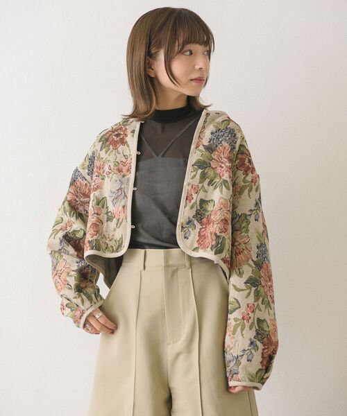 RETRO GIRL（レトロガール）の「ゴブランノーカラーJK（その他アウター・レディース・ブラック/ライトベージュ・FREE）」の8枚目の写真