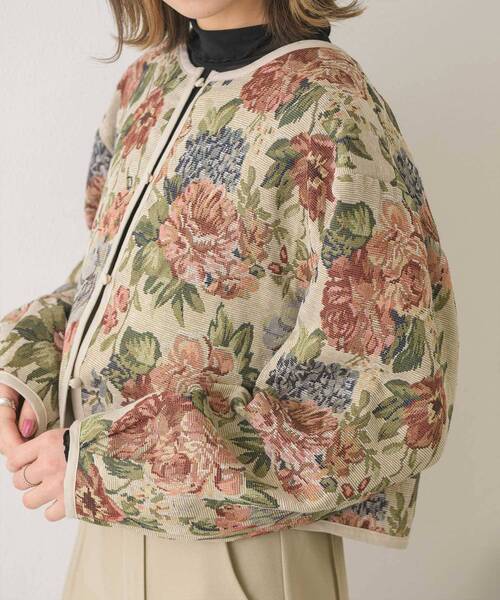 RETRO GIRL（レトロガール）の「ゴブランノーカラーJK（その他アウター・レディース・ブラック/ライトベージュ・FREE）」の5枚目の写真