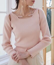 チェーン付きオープンニット