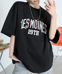 PARAMUS MINNESOTA DES MOINES LOGO CREW NECK T-SHIRTS / パラマス ミネソタ デモイン アーチロゴ 配色刺繍 クルーネック ビッグ 半袖Tシャツ