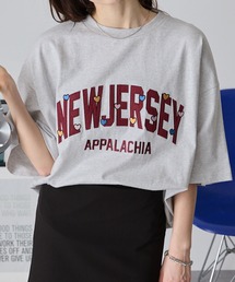 PARAMUS MINNESOTA DES MOINES LOGO CREW NECK T-SHIRTS / パラマス ミネソタ デモイン アーチロゴ 配色刺繍 クルーネック ビッグ 半袖Tシャツ