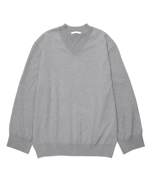 ASCLO(エジュクロ)の「ASCLO 12G Over V Neck Knit(ニット/セーター・メンズ・ブラック/グレー/アイボリー・FREE)」の7枚目の写真