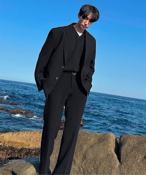 ASCLO(エジュクロ)の「ASCLO 12G Over V Neck Knit(ニット/セーター・メンズ・ブラック/グレー/アイボリー・FREE)」の5枚目の写真
