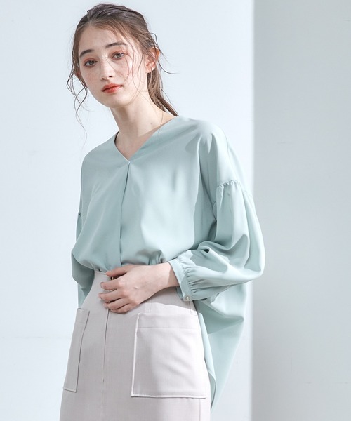 12Twelve Agenda(トゥエルブ アジェンダ)の「シンプルゆるブラウス(シャツ/ブラウス・レディース・ミント/ブルー/オフホワイト・M)」の2枚目の写真
