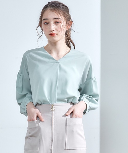 12Twelve Agenda(トゥエルブ アジェンダ)の「シンプルゆるブラウス(シャツ/ブラウス・レディース・ミント/ブルー/オフホワイト・M)」の18枚目の写真