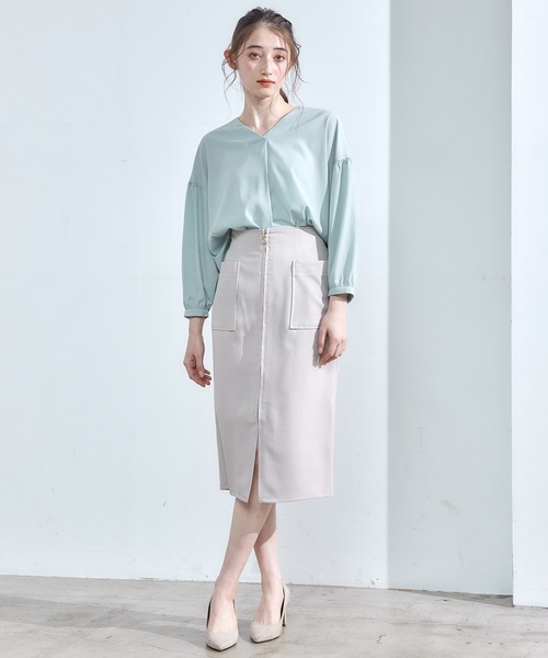 12Twelve Agenda(トゥエルブ アジェンダ)の「シンプルゆるブラウス(シャツ/ブラウス・レディース・ミント/ブルー/オフホワイト・M)」の10枚目の写真
