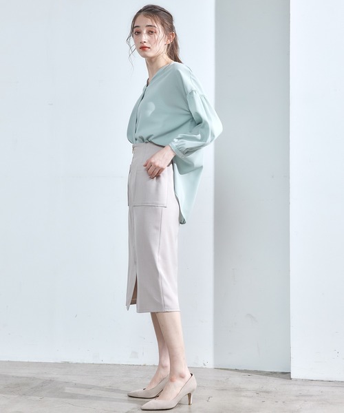12Twelve Agenda(トゥエルブ アジェンダ)の「シンプルゆるブラウス(シャツ/ブラウス・レディース・ミント/ブルー/オフホワイト・M)」の12枚目の写真