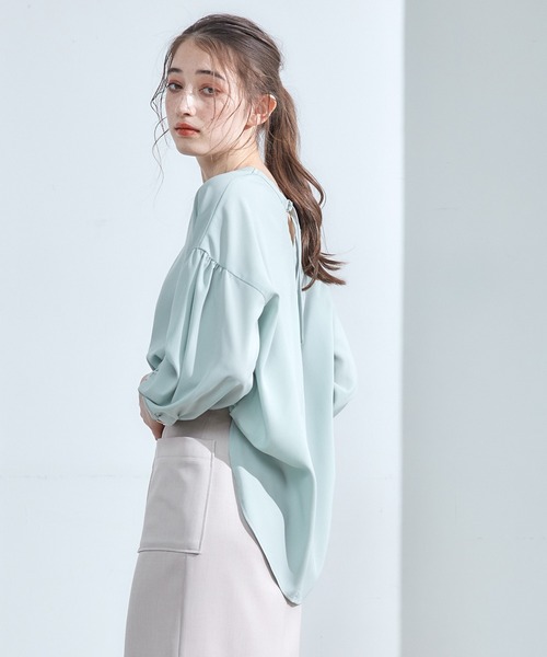 12Twelve Agenda(トゥエルブ アジェンダ)の「シンプルゆるブラウス(シャツ/ブラウス・レディース・ミント/ブルー/オフホワイト・M)」の6枚目の写真