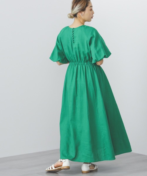 グリーン ボリュームスリーブドレス BEAMS HEART（ビームスハート）の「BEAMS HEART / ボリュームスリーブ