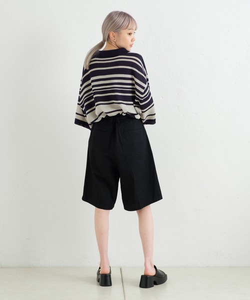 WHIMSIC(ウィムジック)の「【UNISEX】マルチボーダーニットポロシャツ(ポロシャツ・メンズ・ミント/ベージュ/ネイビー・FREE)」の10枚目の写真