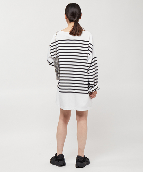 AP STUDIO（エーピーストゥディオ）の「《追加》【JOHNBULL/ジョンブル】オーバーサイズバスクTシャツ（Tシャツ/カットソー・レディース・ホワイト/ブラック・FREE）」の7枚目の写真