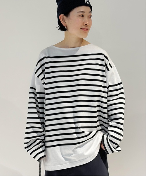 AP STUDIO（エーピーストゥディオ）の「《追加》【JOHNBULL/ジョンブル】オーバーサイズバスクTシャツ（Tシャツ/カットソー・レディース・ホワイト/ブラック・FREE）」の17枚目の写真