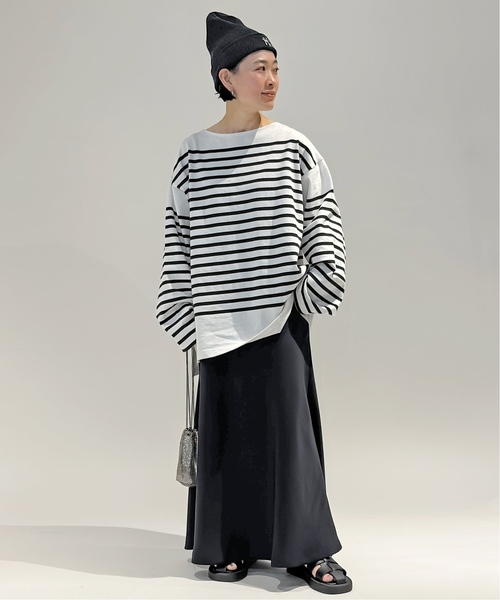 AP STUDIO（エーピーストゥディオ）の「《追加》【JOHNBULL/ジョンブル】オーバーサイズバスクTシャツ（Tシャツ/カットソー・レディース・ホワイト/ブラック・FREE）」の20枚目の写真