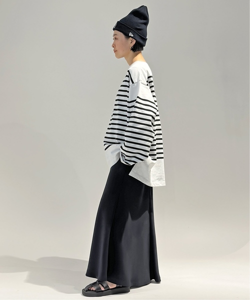 AP STUDIO（エーピーストゥディオ）の「《追加》【JOHNBULL/ジョンブル】オーバーサイズバスクTシャツ（Tシャツ/カットソー・レディース・ホワイト/ブラック・FREE）」の21枚目の写真