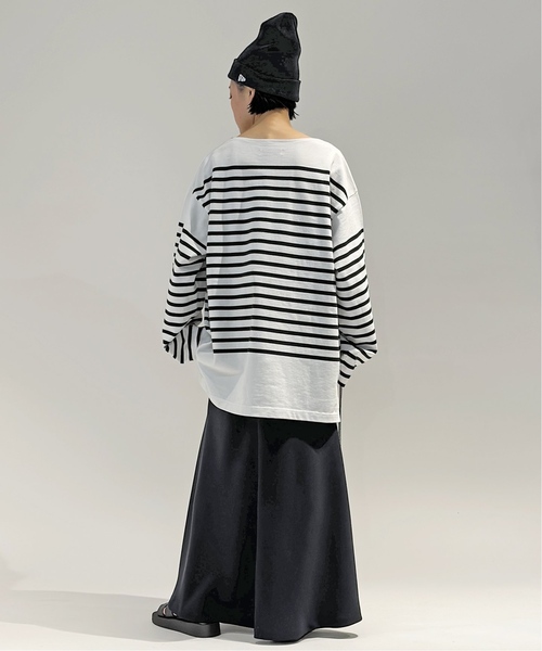 AP STUDIO（エーピーストゥディオ）の「《追加》【JOHNBULL/ジョンブル】オーバーサイズバスクTシャツ（Tシャツ/カットソー・レディース・ホワイト/ブラック・FREE）」の22枚目の写真