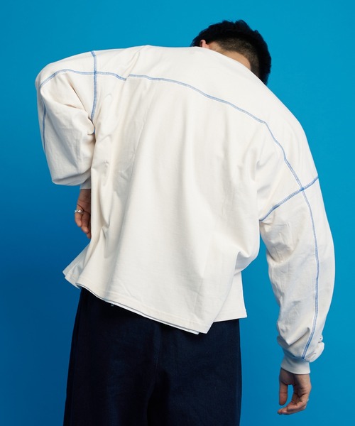 SOUNDSGOOOOD（サウンズグッド）の「【SOUNDS GOOOOD / サウンズグッド】ランダム刺繍袖USAコットンBIGロンTee（Tシャツ/カットソー・レディース・パープル/オフホワイト/イエロー/ブルー/ブラック/ピンク/ホワイト・FREE）」の16枚目の写真