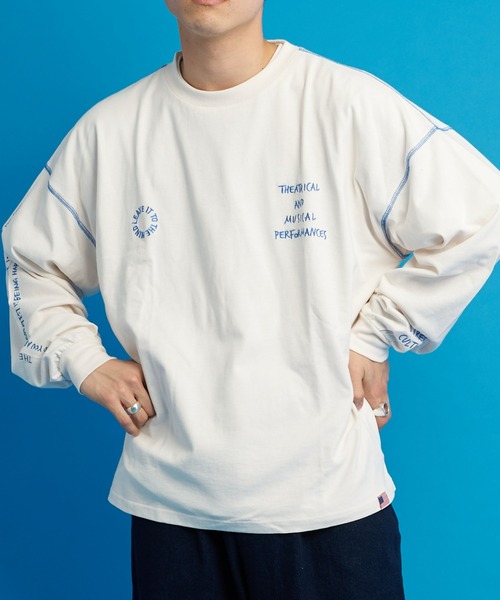 SOUNDSGOOOOD（サウンズグッド）の「【SOUNDS GOOOOD / サウンズグッド】ランダム刺繍袖USAコットンBIGロンTee（Tシャツ/カットソー・レディース・パープル/オフホワイト/イエロー/ブルー/ブラック/ピンク/ホワイト・FREE）」の21枚目の写真