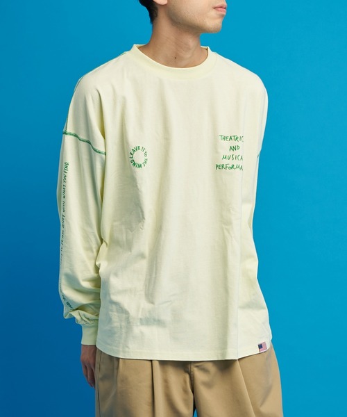 SOUNDSGOOOOD（サウンズグッド）の「【SOUNDS GOOOOD / サウンズグッド】ランダム刺繍袖USAコットンBIGロンTee（Tシャツ/カットソー・レディース・パープル/オフホワイト/イエロー/ブルー/ブラック/ピンク/ホワイト・FREE）」の18枚目の写真