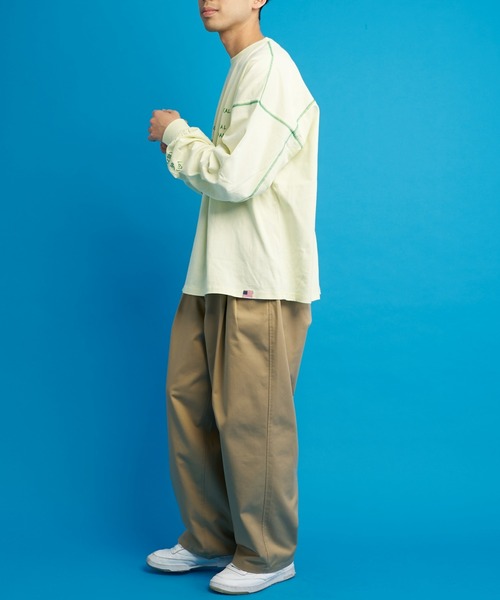 SOUNDSGOOOOD（サウンズグッド）の「【SOUNDS GOOOOD / サウンズグッド】ランダム刺繍袖USAコットンBIGロンTee（Tシャツ/カットソー・レディース・パープル/オフホワイト/イエロー/ブルー/ブラック/ピンク/ホワイト・FREE）」の14枚目の写真