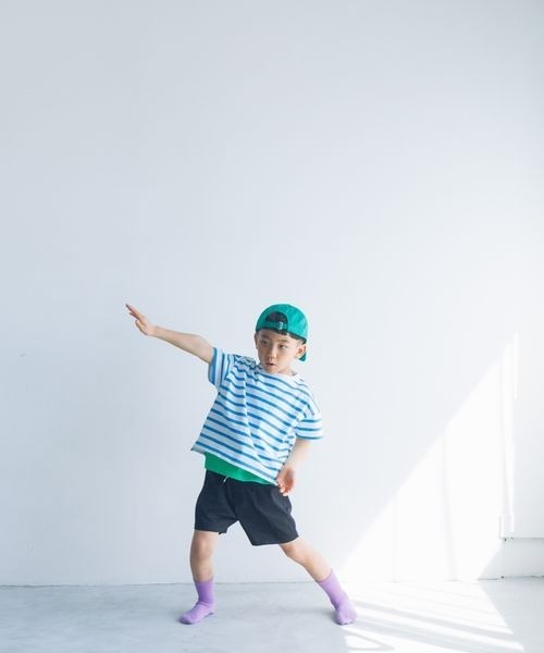 LOWRYS FARM(ローリーズファーム)の「USAボーダーTシャツ 180593(Tシャツ/カットソー・キッズ・ピンク/ネイビー/グリーン/ブルー/パープル・110cm/120cm/140cm/150cm/130cm)」の8枚目の写真