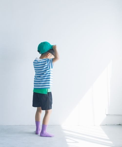 LOWRYS FARM(ローリーズファーム)の「USAボーダーTシャツ 180593(Tシャツ/カットソー・キッズ・ピンク/ネイビー/グリーン/ブルー/パープル・110cm/120cm/140cm/150cm/130cm)」の6枚目の写真