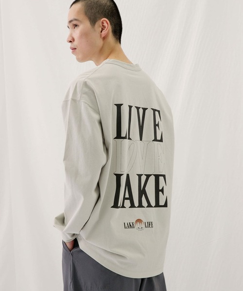 EKAL(エカル)の「L L LAKE LONG-SLEEVE T-SHIRTS(Tシャツ/カットソー・メンズ・カーキ/ライトグレー・MEDIUM/LARGE)」の1枚目の写真