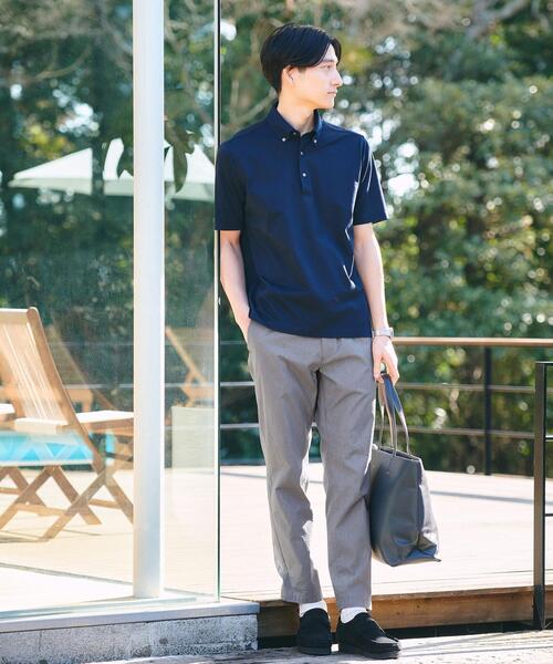 Green label relaxing ネイビーストライプパンツスーツ GREEN LABEL RELAXING STRONA生地 ウールスーツ ネイビー 44