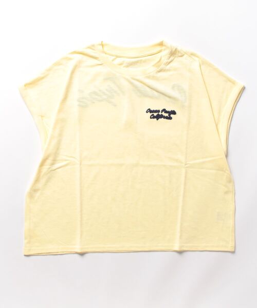 Ocean Pacific（オーシャンパシフィック）の「【OP:オーピー】レディースバックチェーン刺繍Tシャツ（Tシャツ/カットソー・レディース・ホワイト/チャコールグレー/イエロー/グリーン・LARGE/MEDIUM）」の4枚目の写真