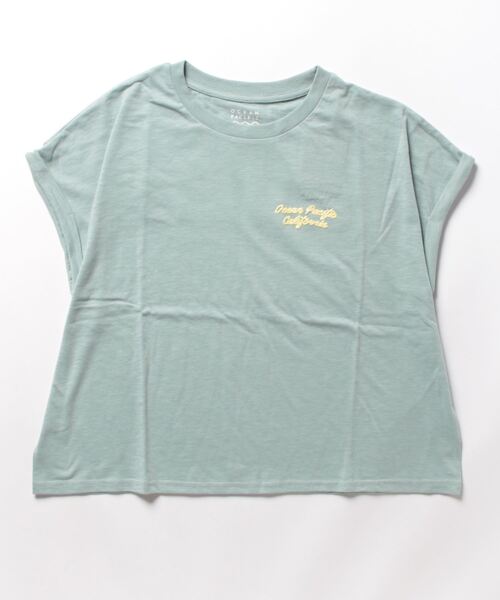 Ocean Pacific（オーシャンパシフィック）の「【OP:オーピー】レディースバックチェーン刺繍Tシャツ（Tシャツ/カットソー・レディース・ホワイト/チャコールグレー/イエロー/グリーン・LARGE/MEDIUM）」の3枚目の写真