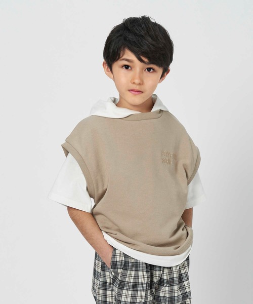 MPS（エムピーエス）の「【MPS】吸水速乾パーカーレイヤード（パーカー・キッズ・ベージュ/ブルー・140/130/105/160/150/120）」の2枚目の写真
