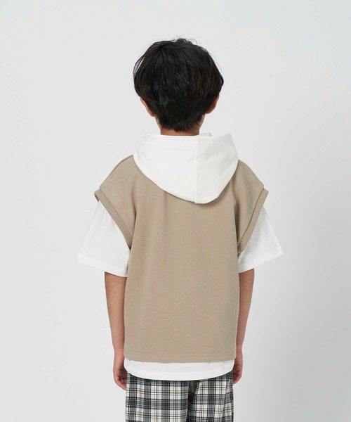 MPS（エムピーエス）の「【MPS】吸水速乾パーカーレイヤード（パーカー・キッズ・ベージュ/ブルー・140/130/105/160/150/120）」の4枚目の写真
