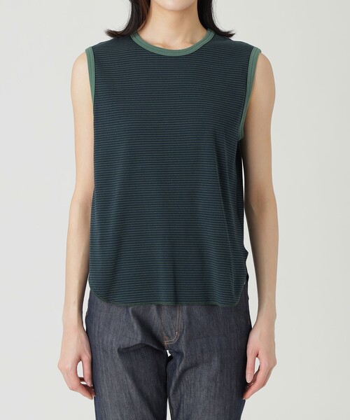 LOVELESS（ラブレス）の「フライスボーダーノースリーブ（タンクトップ・レディース・グリーン系その他3/ブルー系その他4/イエロー系その他2・36）」の7枚目の写真