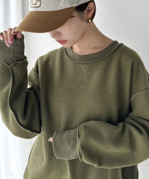Java(ジャバ)の「《Java ジャバコラボ》2wayリバーシブル裏起毛×キルティング切替プルオーバー(スウェット・レディース・アイボリー/イエロー/ブラック/モカ/ネイビー/カーキ・LARGE/MEDIUM/X-LARGE/SMALL)」の5枚目の写真