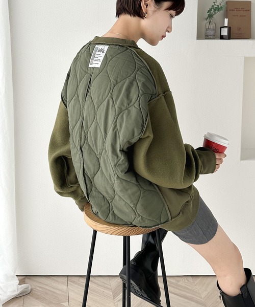 Java(ジャバ)の「《Java ジャバコラボ》2wayリバーシブル裏起毛×キルティング切替プルオーバー(スウェット・レディース・アイボリー/イエロー/ブラック/モカ/ネイビー/カーキ・LARGE/MEDIUM/X-LARGE/SMALL)」の22枚目の写真